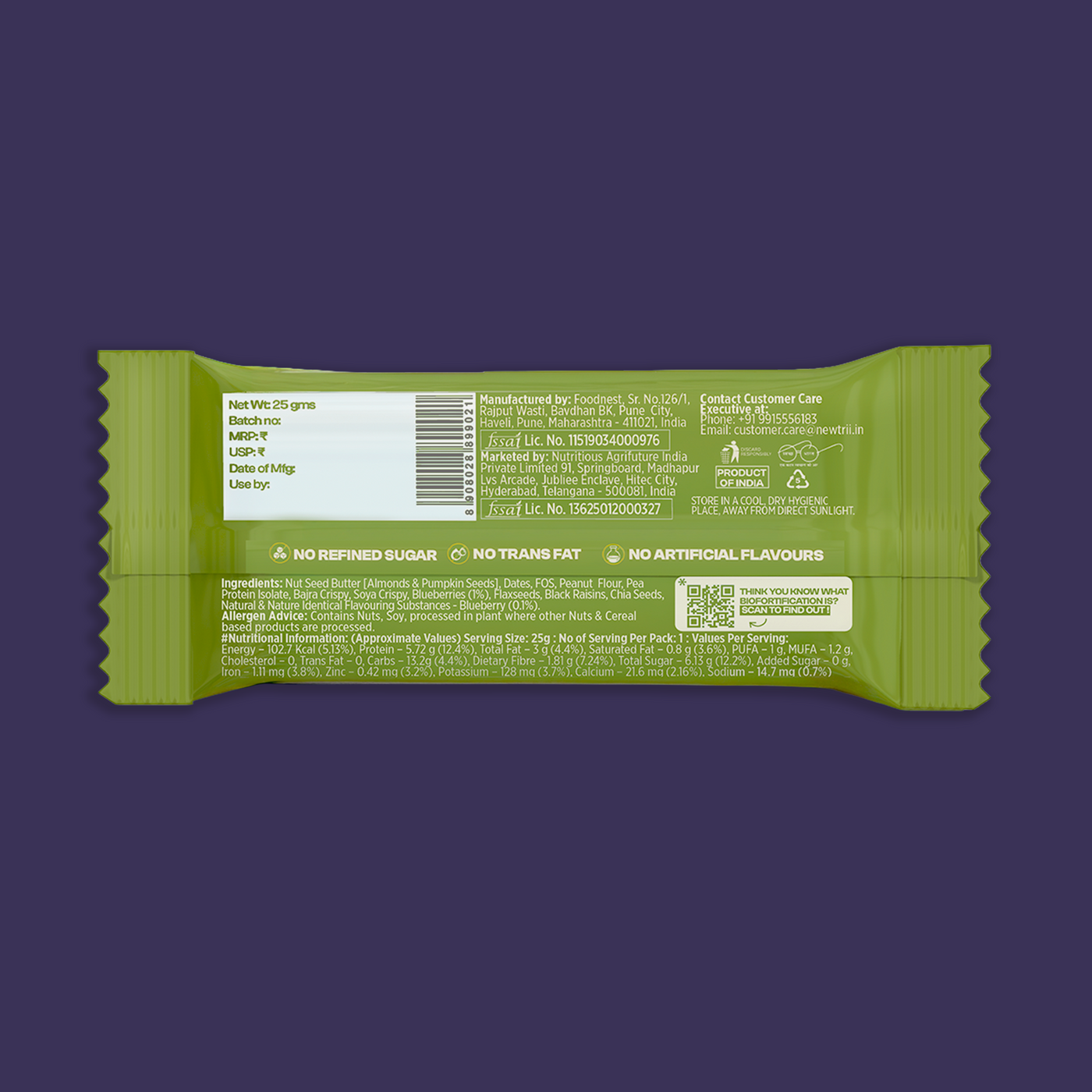 Newtrii Blueberry Bar - Pack of 12