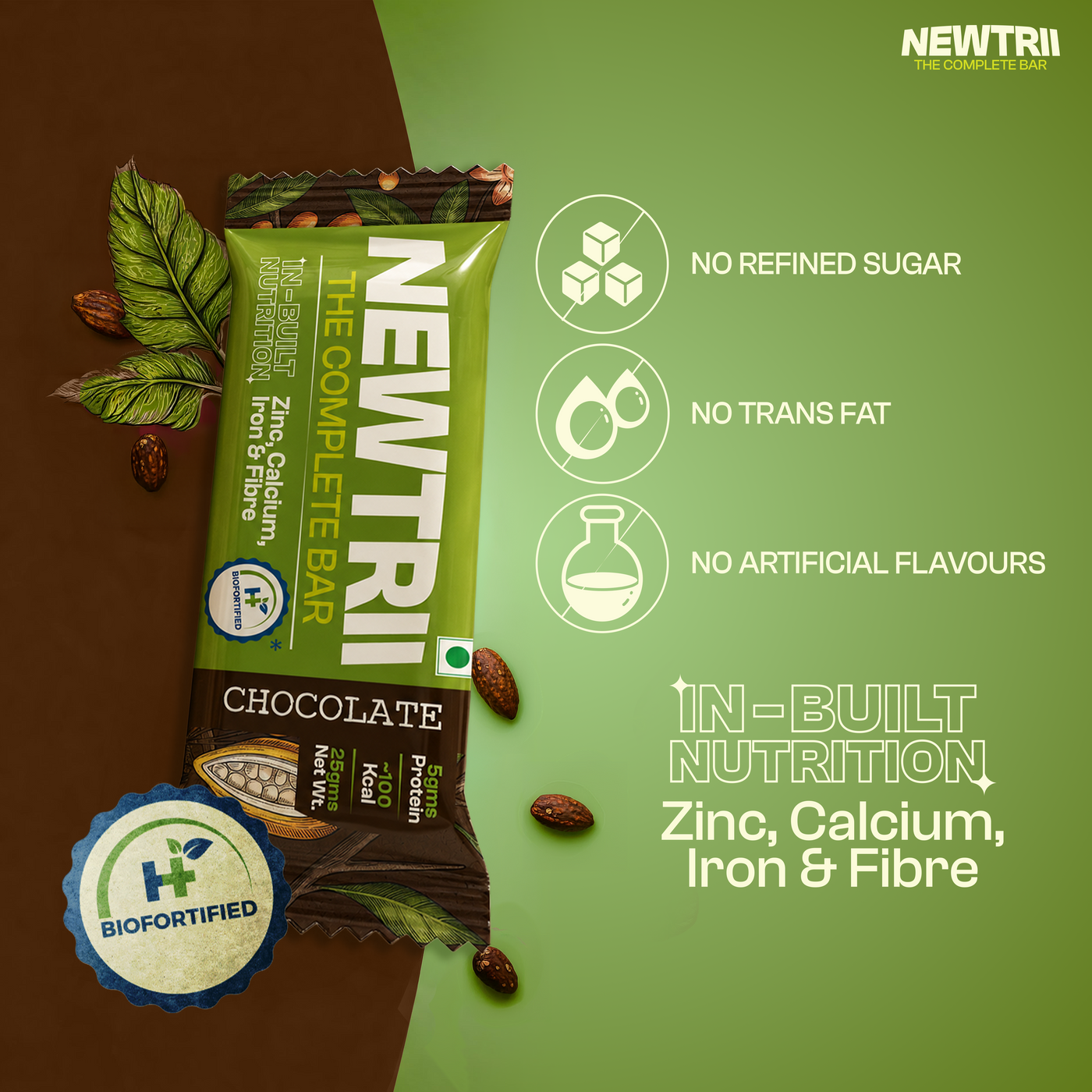 Newtrii Chocolate Bar - Pack of 12