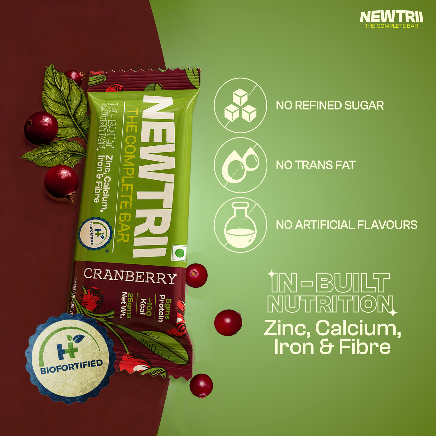Newtrii Cranberry Bar - Pack of 12